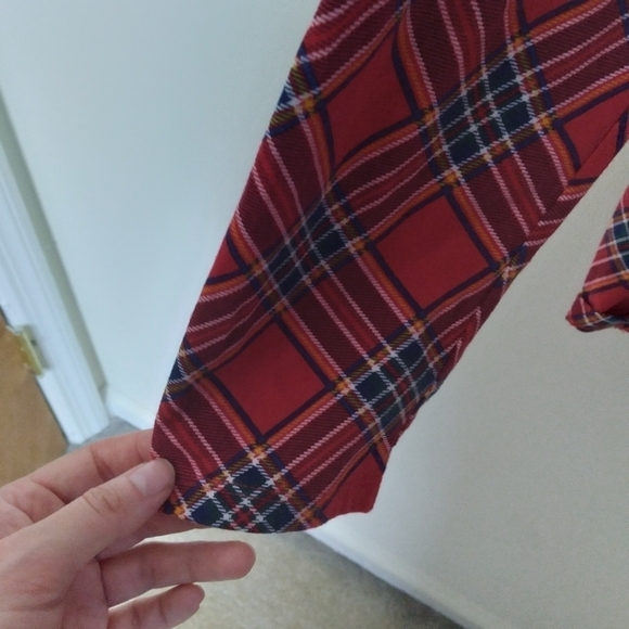 Talbots Red and Blue Plaid Long Sleeve Turtleneck Tee Shirt Size 2X Petite - Picture 6 of 8